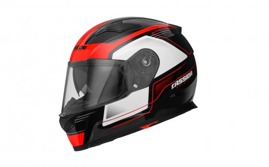 Integralna čelada CASSIDA APEX FUSION black/ white/ red fluo S