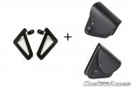 Leather saddlebag CUSTOMACCES APB002N BARCELONA črna pair, with universal support