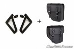 Leather saddlebag CUSTOMACCES API002N IBIZA črna pair, with universal support
