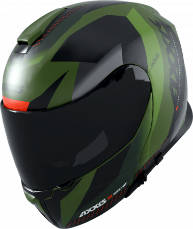 FLIP UP helmet AXXIS GECKO SV ABS shield f6 matt green XL