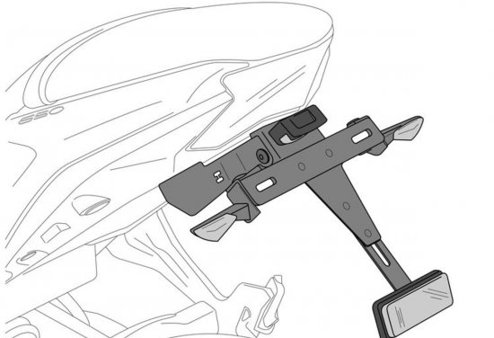 Adjustable license support PUIG 6372N črna